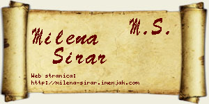 Milena Sirar vizit kartica